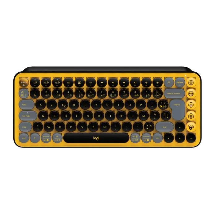 Logitech Pop Keys - Clavier mécanique sans fil multidispositif Bluetooth avec touches Emoji personnalisables - Azerty (Disposition française) - Jaune Logitech Pop Keys - Clavier mécanique sans fil multidispositif Bluetooth avec touches Emoji personnalisables - Azerty (Disposition française) - Jaune