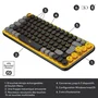 Logitech Pop Keys - Clavier mécanique sans fil multidispositif Bluetooth avec touches Emoji personnalisables - Azerty (Disposition française) - Jaune