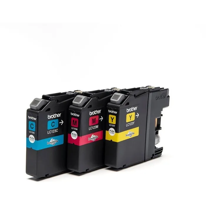 Brother LC123RBWBP - Pack de 3 cartouches d'encre couleur (Cyan, Jaune, Magenta) pour imprimantes MFC-J4510DW, MFC-J4410DW, MFC-J4610DW