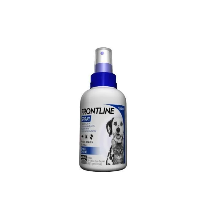 Frontline Spray Anti-puces anti-tiques pour Chat et Chien 100ml