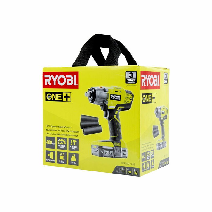 Ryobi Boulonneuse à chocs 18V ONE+ 400 Nm avec batterie 2 Ah et chargeur