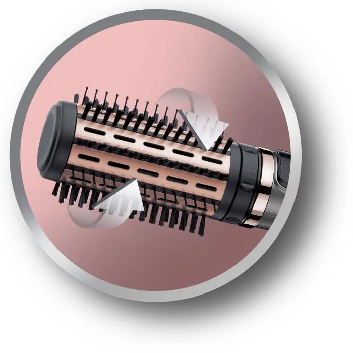Remington AS8810 Brosse Soufflante Rotative Chauffante 1000W, 2 Températures, Revêtement Céramique, Diffuseur Soin Kératine et Huile d'Amande, Volume Professionnel