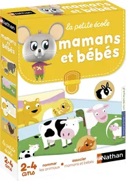 Nathan La Petite Ecole - Jeu d'association éducatif Mamans et Bébés Animaux, découverte des relations et habitats, pour enfant dès 3 ans