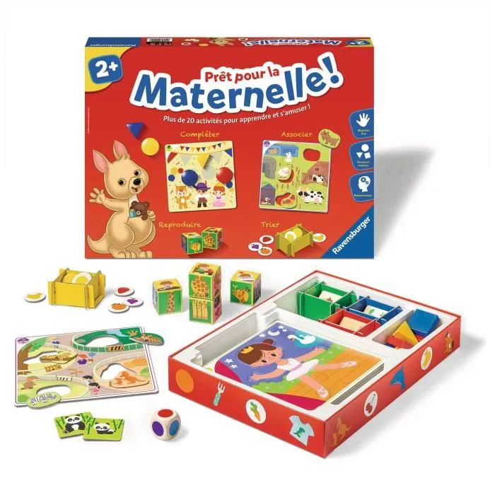 Ravensburger Programme Maternelle - Coffret éducatif complet avec 20 activités, jeux, memory, formes et jetons pour enfants dès 2 ans - 37.3 x 27.3 x 5.5 cm