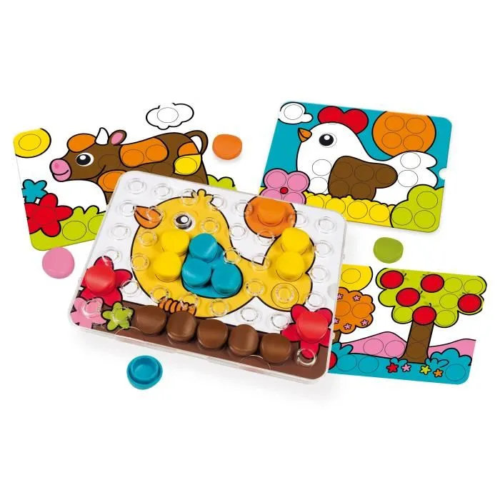 Nathan Clic'Educ La Ferme - Jeu éducatif sur le thème de la ferme pour apprendre les couleurs avec des pions - Clic'Educ