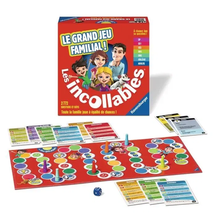 Ravensburger Jeu de Société Les Incollables - Le Grand Jeu Familial de Questions-Réponses - 7 Niveaux de Difficulté - À Partir de 6 Ans