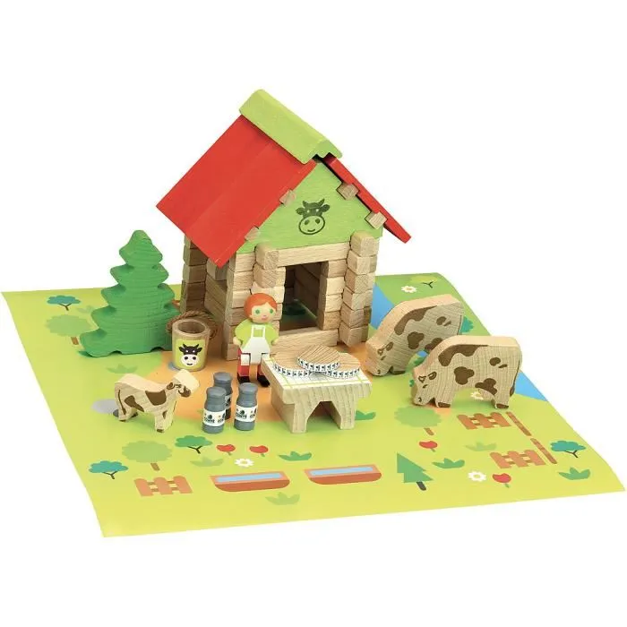 Jeujura Jeu de Construction en Bois 50 Pièces - La Maison du Comte - avec Tapis et Accessoires, Multicolore, pour Enfants dès 5 Ans Jeujura Jeu de Construction en Bois 50 Pièces - La Maison du Comte - avec Tapis et Accessoires, Multicolore, pour Enfants dès 5 Ans