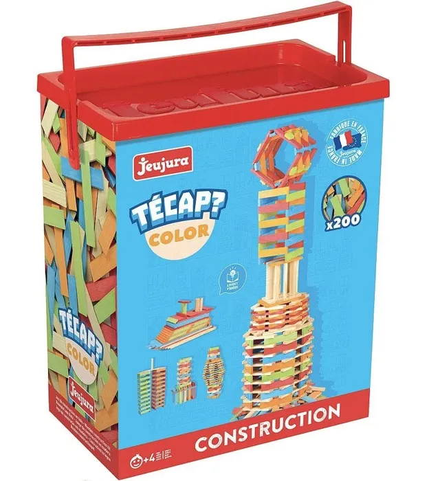 Jeujura TECAP COLOR Jeu de construction en bois 200 pièces Mixte A partir de 4 ans