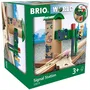 Brio World 33674 - Station de contrôle et d'aiguillage pour circuit de train en bois - Accessoire avec personnage articulé - Jouet pour enfant dès 3 ans