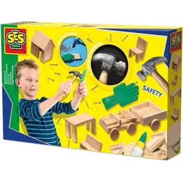 Ses Creative Atelier de menuiserie Hobby Blue - Coffret bricolage créatif pour enfants 5 ans et plus - Développe l'imagination et la motricité fine