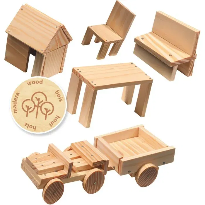Ses Creative Atelier de menuiserie Hobby Blue - Coffret bricolage créatif pour enfants 5 ans et plus - Développe l'imagination et la motricité fine