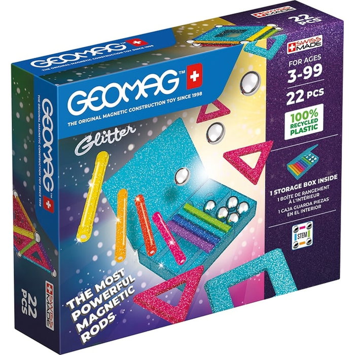 Geomag Jeu de construction magnétique Glitter Panels Recycled 22 pièces Geomag Jeu de construction magnétique Glitter Panels Recycled 22 pièces
