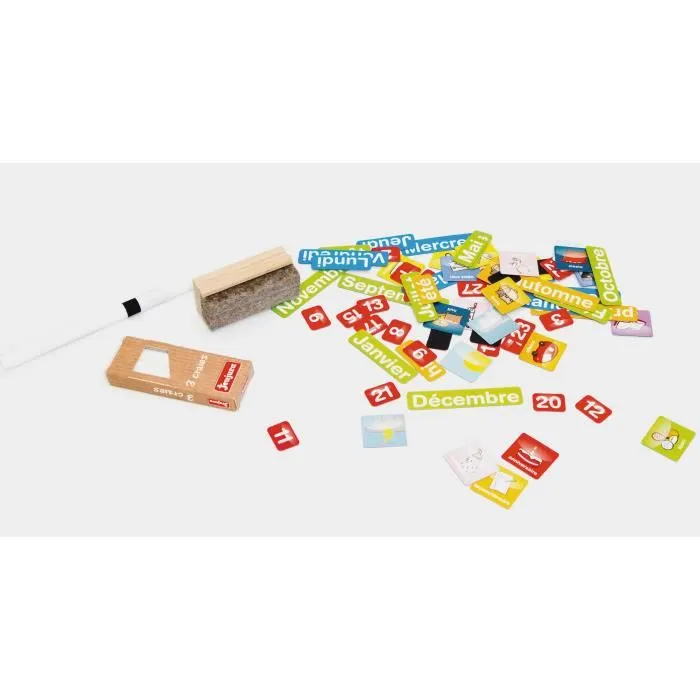 Jeujura Tableau triptyque en bois 3 faces - 1 magnétique, 2 à craie - avec accessoires - Pour enfants dès 3 ans Jeujura Tableau triptyque en bois 3 faces - 1 magnétique, 2 à craie - avec accessoires - Pour enfants dès 3 ans