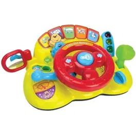 VTech Vroum Vroum des Découvertes - Jouet bébé interactif musical et lumineux avec volant et clé - 12 à 36 mois