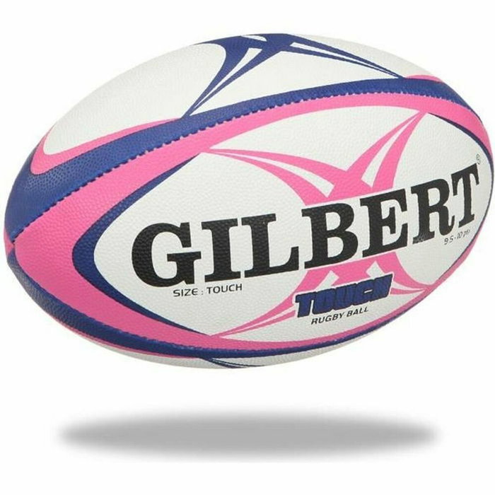 Gilbert Ballon de rugby Touch Taille 4 Rose Bleu Blanc
