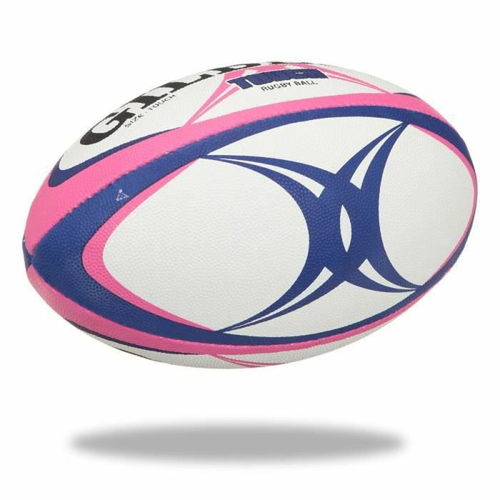 Gilbert Ballon de rugby Touch Taille 4 Rose Bleu Blanc