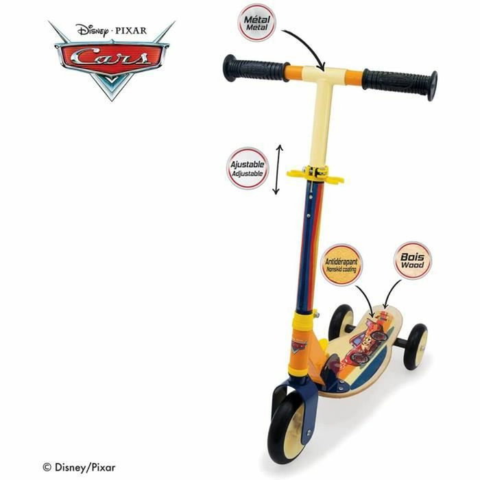 Smoby Patinette Cars pliable Jaune et Multicolore