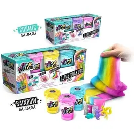 Canal Toys Lot de 3 Slime Shakers, Modèles aléatoires Cosmic ou Rainbow, pour créer ses propres slimes avec paillettes et figurine surprise, Jeux créatifs pour enfants dès 6 ans