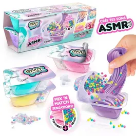 Canal Toys Crazy Sensations Kit ASMR 4 Textures Satisfaisantes - Sable, Foam, Slime et Slime Bomb pour Effets Sonores Relaxants