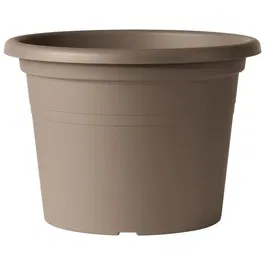 Deroma Pot de Fleurs Rond Day R Camel - 69 L, 60 x H 41.8 cm, Taupe - Percé, Résistant au Gel et UV, Pour Extérieur en Matière Recyclée