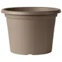 Deroma Pot de Fleurs Rond Day R Camel - 69 L, 60 x H 41.8 cm, Taupe - Percé, Résistant au Gel et UV, Pour Extérieur en Matière Recyclée