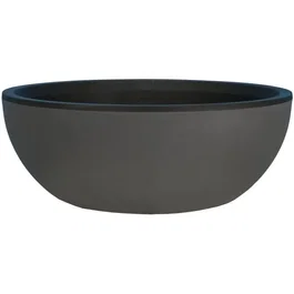 Riviera Pot de Fleurs Rond en Polypropylène Résistant, Diamètre 40 cm, Hauteur 15 cm, Couleur Gris Granit