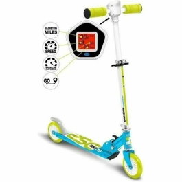 BigBuy Fun Trottinette pliable bleue avec compteur de vitesse