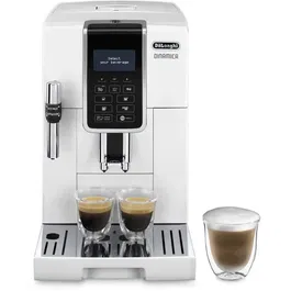 Delonghi Dinamica ECAM350.35.W Machine Expresso Automatique avec Broyeur - Blanc - 15 bar - Ecran Tactile - Reservoir Grains 300 g