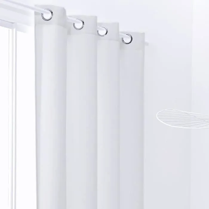 Today Rideau Occultant Essential - 140 x 240 cm - Craie - Rideau occultant en polyester avec oeillets