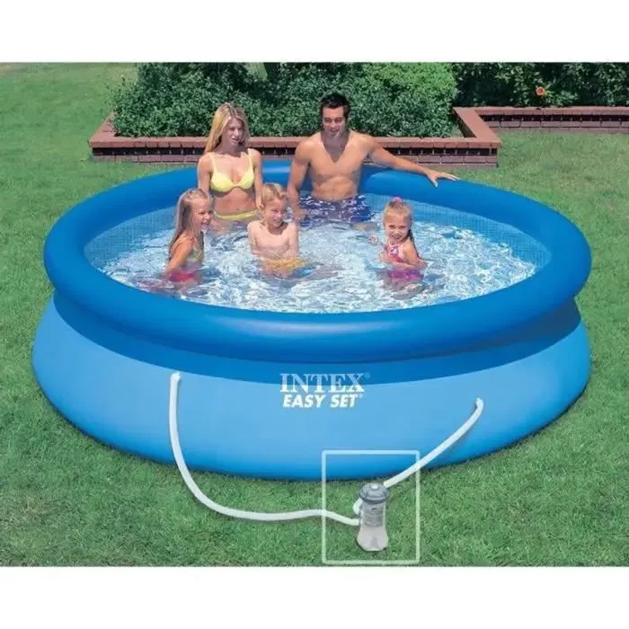 Intex 28122NP - Kit Piscine Hors Sol Autoportante Easy Set Ronde de 305 x 76 cm (Ø 3.5 m) avec Pompe et Filtre à Cartouche de 1.25 m³/h
