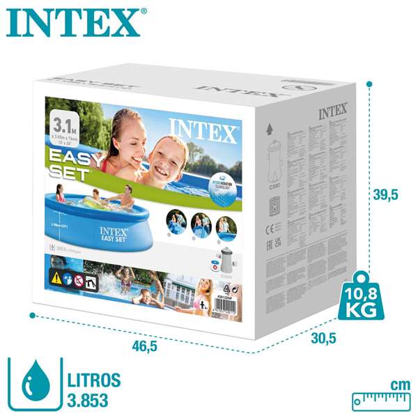 Intex - Piscine hors-sol Easy Set 305 x 76 cm avec pompe filtre 1250 l/h Intex - Piscine hors-sol Easy Set 305 x 76 cm avec pompe filtre 1250 l/h
