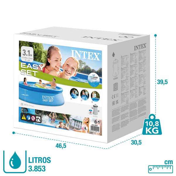 Intex - Piscine hors-sol Easy Set 305 x 76 cm avec pompe filtre 1250 l/h Intex - Piscine hors-sol Easy Set 305 x 76 cm avec pompe filtre 1250 l/h