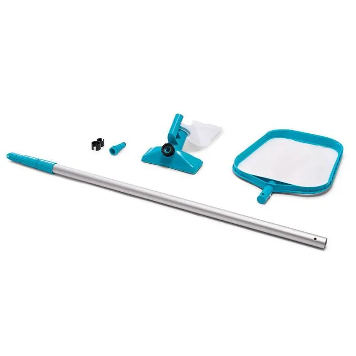 Intex Kit d'Entretien pour Piscine - Perche Télescopique Aluminium 239 cm, Balai Venturi et Épuisette de Surface pour Piscine jusqu'à 4,88 m