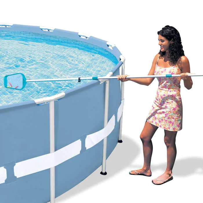 Intex Kit d'Entretien pour Piscine - Perche Télescopique Aluminium 239 cm, Balai Venturi et Épuisette de Surface pour Piscine jusqu'à 4,88 m