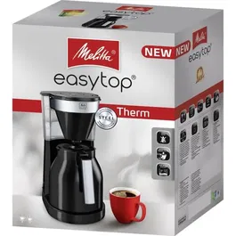 Melitta Cafetière Filtre Easy Top Therm II 1023-08, 1 L, 1050 W, Noir, Pour jusqu'à 12 tasses