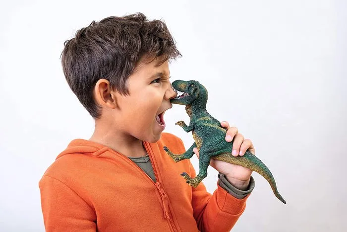 Schleich 14587 Figurine Dinosaure Tyrannosaure Rex Vert avec Détails Réalistes et Mâchoire Mobile, Jouet pour Enfants dès 4 Ans