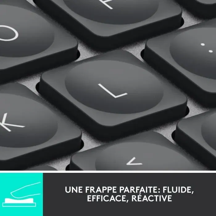 Logitech MX Keys Mini - Clavier Sans Fil AZERTY Noir Rétroéclairé avec Touches de Raccourci