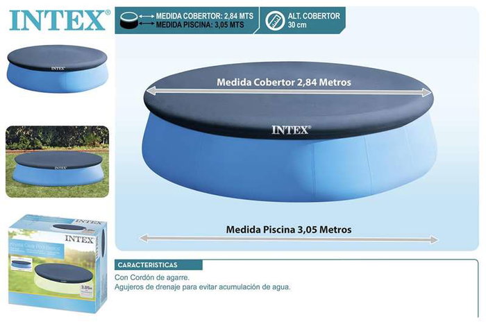 Intex - Couverture de piscine ronde Easy Set 305 cm, pour piscine hors-sol, PVC et PE