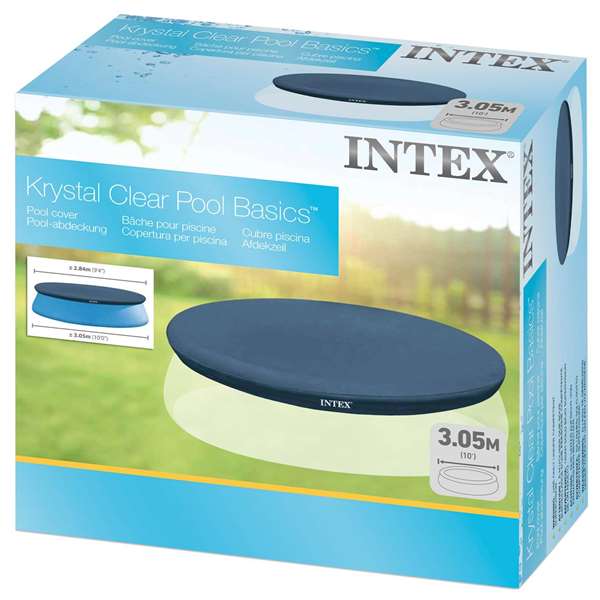 Intex - Couverture de piscine ronde Easy Set 305 cm, pour piscine hors-sol, PVC et PE