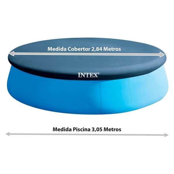 Intex - Couverture de piscine ronde Easy Set 305 cm, pour piscine hors-sol, PVC et PE