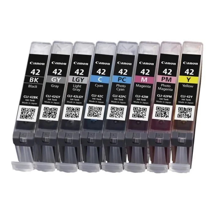 Canon 6384B010 Cartouche d'encre multipack CLI-42 noir, cyan, magenta, jaune, cyan clair, magenta clair, gris