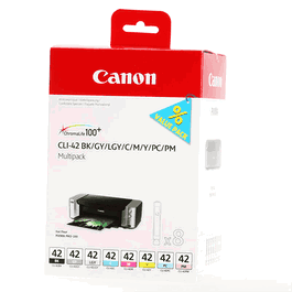 Canon 6384B010 Cartouche d'encre multipack CLI-42 noir, cyan, magenta, jaune, cyan clair, magenta clair, gris