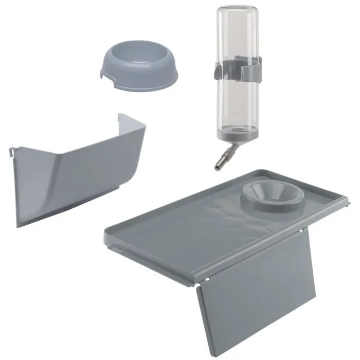 Ferplast Cage Barn 80 pour Lapins 78 * 48 * 65 cm - Habitat Spacieux en Forme de Grange avec Mangeoire, Râtelier, Abreuvoir et Maisonnette