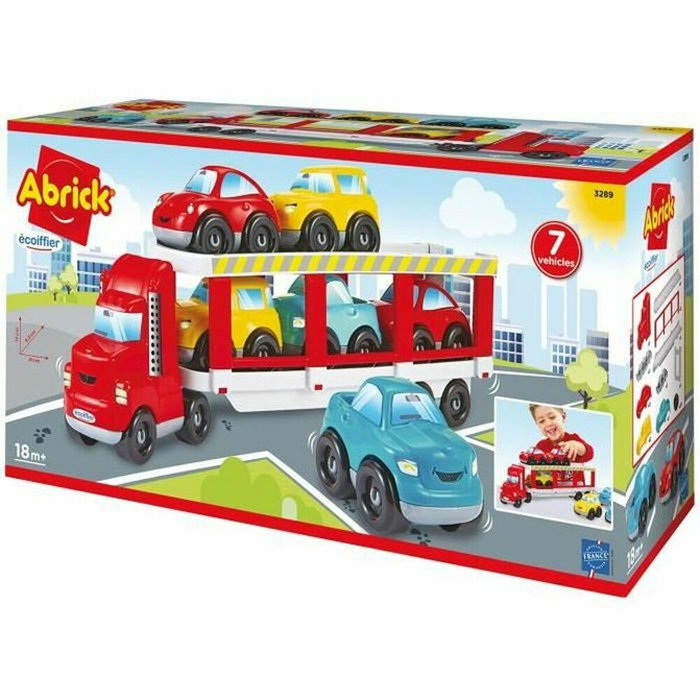 Ecoiffier Camion porte-voitures - Rouge - Transport de 6 voitures sur 2 étages Ecoiffier Camion porte-voitures - Rouge - Transport de 6 voitures sur 2 étages