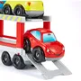 Ecoiffier Abrick - Camion Porte-Voitures pour Enfants dès 18 Mois, Transport 6 Voitures Rouge, Jouets de Construction Origine France