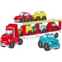 Ecoiffier Abrick - Camion Porte-Voitures pour Enfants dès 18 Mois, Transport 6 Voitures Rouge, Jouets de Construction Origine France