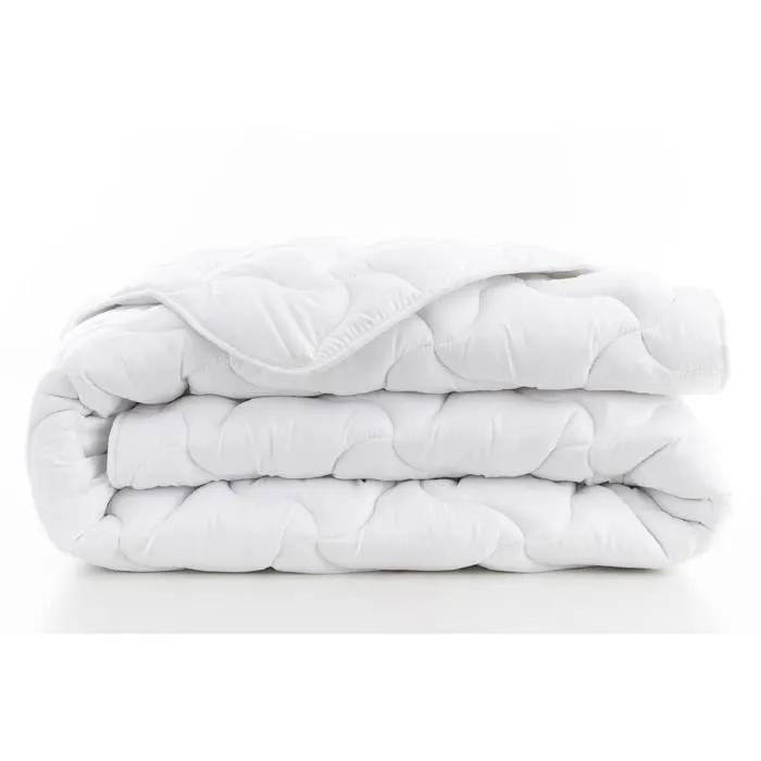 Abeil Couette chaude Douceur Absolue microfibre polyester blanc 220x240 cm - 400 g/m2, toucher peau de pêche, finition ganse blanche