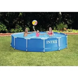 Intex Kit Piscine Hors Sol Tubulaire Ronde Metal Frame 366 x 76 cm avec Pompe et Filtre à Cartouche Réf. 28212NP