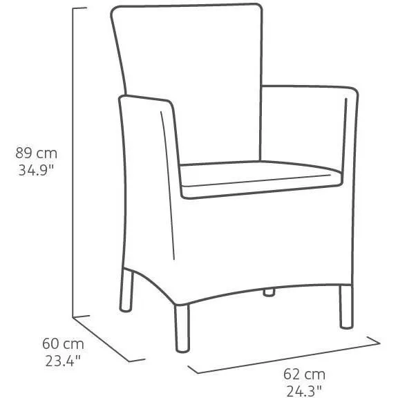 ALLIBERT by KETER Fauteuil de jardin IOWA Graphite en résine tressée grise avec coussin gris 62 x 60 x 89 cm ALLIBERT by KETER Fauteuil de jardin IOWA Graphite en résine tressée grise avec coussin gris 62 x 60 x 89 cm