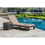 Allibert by KETER - Daytona - Bain de soleil en résine imitation rotin tressé marron - Dossier réglable 4 positions avec coussin - Dimensions 195 x 65 x我妈 cm